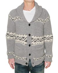 Roberto Collina | Gray Jacquard Knit Cardigan Sweater for Men | Lyst