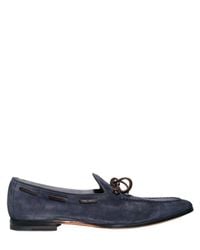 Santoni | Blue Suede Loafers for Men | Lyst