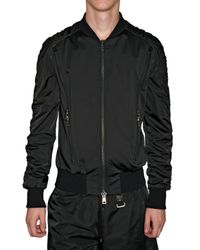 Tom Rebl | Black Stretch Satin Bomber Jacket for Men | Lyst