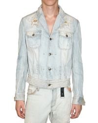 Tom Rebl | Blue Destroyed Bleached Denim Jacket for Men | Lyst