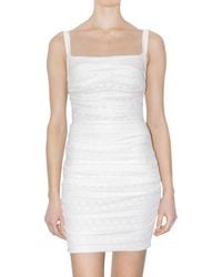 Dolce & Gabbana | White Ruffled Stretch Lace Dress | Lyst