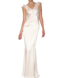 John Galliano | White Long Satin Dress | Lyst