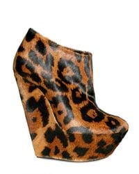 Giuseppe Zanotti | Multicolor 150mm Printed Leopard Low Boot Wedges | Lyst