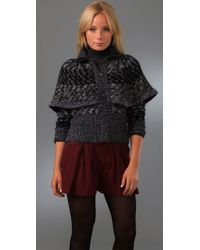 Nanette Lepore | Gray Caper Cape Cardigan | Lyst