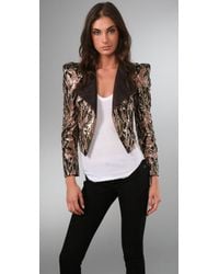 Alice + Olivia | Brown Sequin Jacket | Lyst