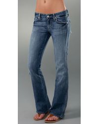 7 For All Mankind | Blue Peekaboo Crystal Pocket Jeans | Lyst