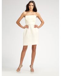 Amsale | White Strapless Tiered Radzimir Dress | Lyst