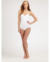 Chloé | White Halter One-piece Swimsuit | Lyst