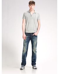 DIESEL | Gray Faded Jersey Polo for Men | Lyst