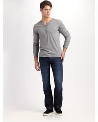 DIESEL | Gray Henley Tee for Men | Lyst