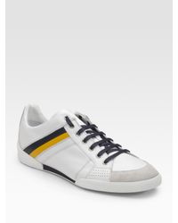 Dior Homme | White Contrast-trim Leather Sneakers for Men | Lyst