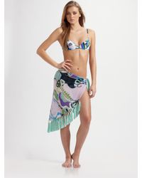 Emilio Pucci | Multicolor Cotton/silk Sarong Coverup | Lyst