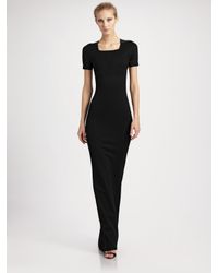 black fitted jersey dress