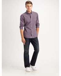 Lacoste | Blue Micro-check Poplin Shirt for Men | Lyst