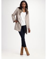 Loeffler Randall | Gray Knit Neck Coat | Lyst