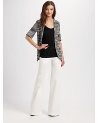 M Missoni | White Cotton/linen Wide-leg Pants | Lyst