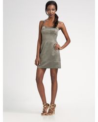 MILLY | Metallic Sateen Corset Dress | Lyst