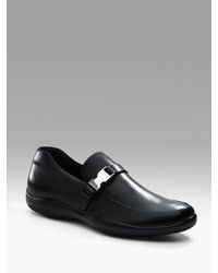 Prada | Black Buckle-trimmed Loafers for Men | Lyst