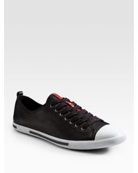 Prada Nappa Leather Sneakers in Nero 