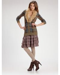 Ralph Lauren Blue Label | Purple Tiered Ruffle Skirt | Lyst