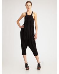Rick Owens Lilies | Black Pleated Jersey Jumpsuit | Lyst