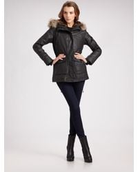 Sam. | Black Fur-trimmed Hooded Parka with Removable Fur Vest | Lyst