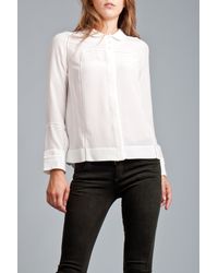 See By Chloé | White L/s Emb Peter Pan Collar Blouse | Lyst