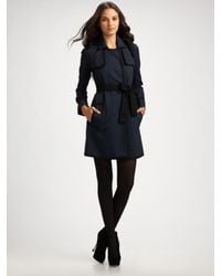 Sonia by Sonia Rykiel | Blue Bow-embellished Jersey Trench Coat | Lyst
