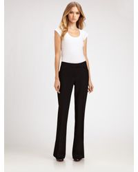 Theory | Black Stretch Wool Straight-leg Pants | Lyst