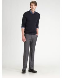 Theory | Gray Wool Trousers for Men | Lyst