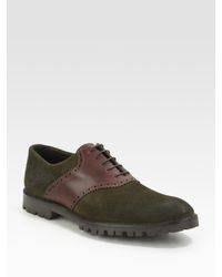 To Boot | Green Suede & Leather Saddle Shoes for Men | Lyst