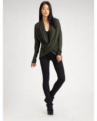 Alexander Wang | Green Merino Wool Wrap Cardigan | Lyst