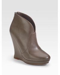 Alexandre Birman | Gray Dip-front Wedge Ankle Boots | Lyst