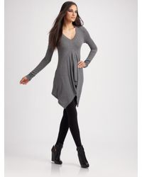 BCBGMAXAZRIA | Gray Ribbed Asymmetrical Top | Lyst