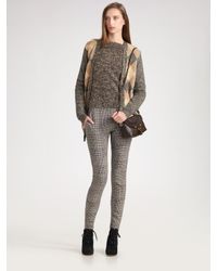 Chloé | Green Cashmere-blend Argyle Cardigan | Lyst