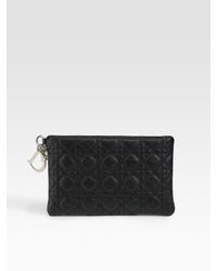 Dior | Black Panarea Medium Flat Clutch | Lyst
