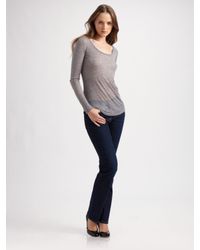 Eileen Fisher | Gray Superfine Long-sleeve Top | Lyst