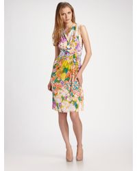 Etro | White Floral Jersey Sleeveless Dress | Lyst