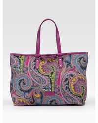Etro | Multicolor Paisley-print Canvas Tote | Lyst