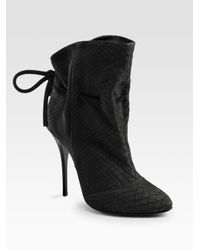 Giuseppe Zanotti | Black Python-print Drawstring Ankle Boots | Lyst
