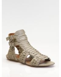 Givenchy | Gray Virginia Woven Leather Sandals | Lyst