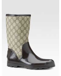Gucci | Natural Prato Flat Rainboots | Lyst