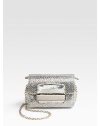 Jimmy Choo | Metallic Glitter Fabric Mini Crossbody Bag | Lyst