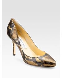 Jimmy Choo | Lewis Metallic Snake-print Leather Pumps | Lyst