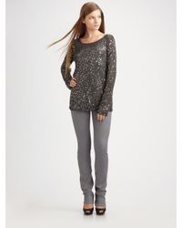 MICHAEL Michael Kors | Gray Lightweight Sequined Sweater | Lyst