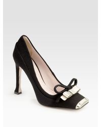 Miu Miu | Black Metal Toe Pump | Lyst