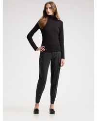 Prada | Black Jersey Mock Turtleneck Top | Lyst