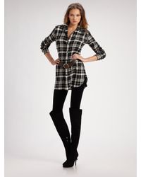 Ralph Lauren Blue Label | Black Luxe Plaid Tunic | Lyst