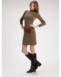 Ralph Lauren Blue Label | Green Turtleneck Sweater Dress | Lyst