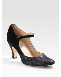 Repetto | Black Gitane Suede Mary Jane Pumps | Lyst